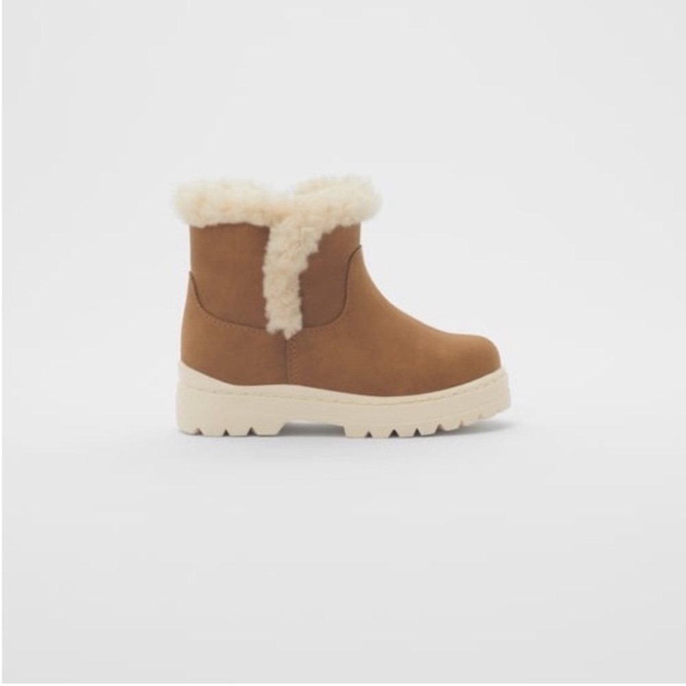 Kids Tan Faux-Fur Winter Boot